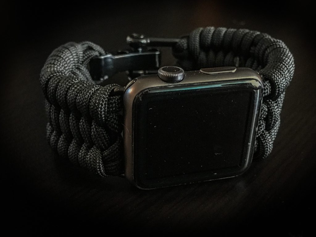 Apple Watch Paracord Band Trilobite Triple Weave, Stainless Steel