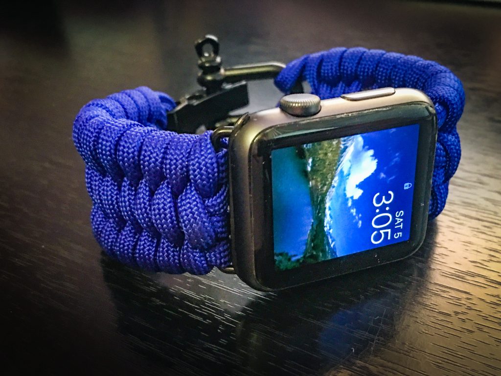 Apple Watch Paracord Band Trilobite Triple Weave, Stainless Steel